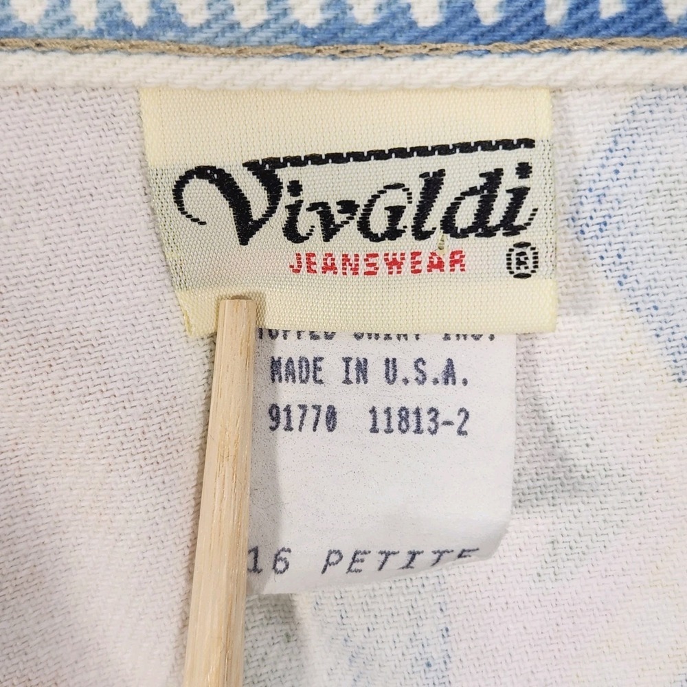 Vintage Vivaldi Jeanswear Denim Wrap Skirt 16 Petite Southwest Cowgirl USA - Picture 4 of 8